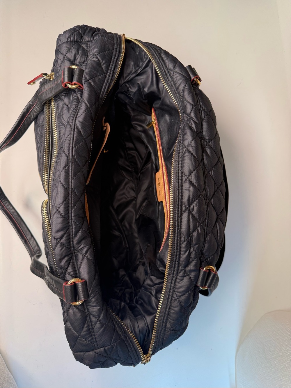 MZ Wallace Crosby Travel Duffel in Black with Gold Hardware - Picture 7 of 13